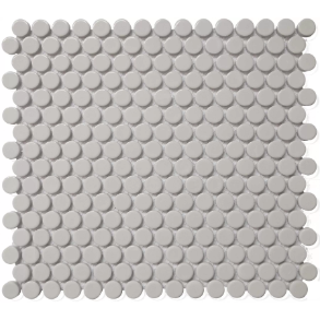 Gray Matte Penny Round Mosaic - porcelain tile